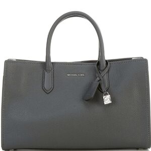 Michael Kors Scarlett East West Satchel Charcoal Pebbled‎ Leather Handbag